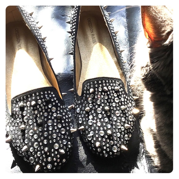 Obsession Rules Shoes - 🆒NEW Obsession Rules “Suzy” Spiked Suede Flats